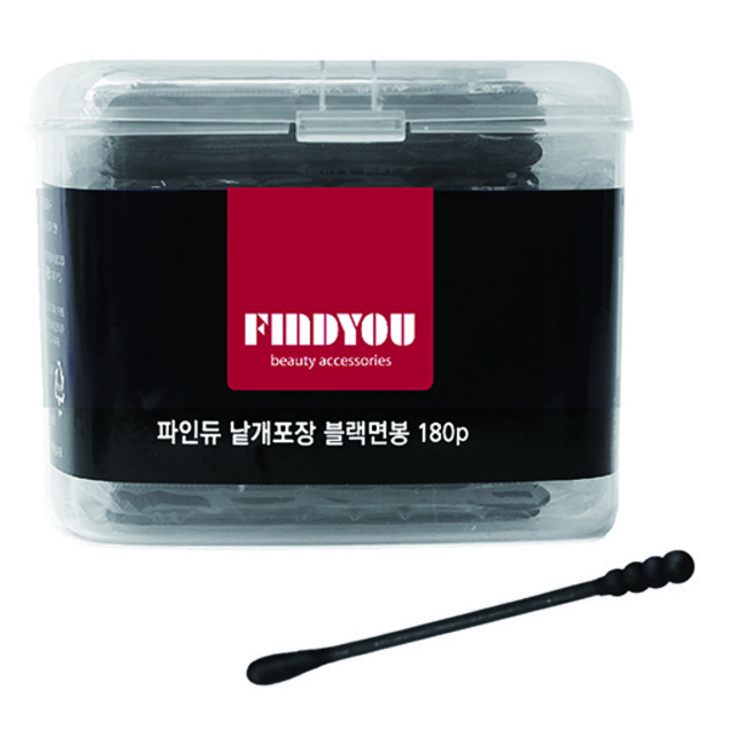 파인듀 낱개포장 블랙면봉, 180개입, 1개