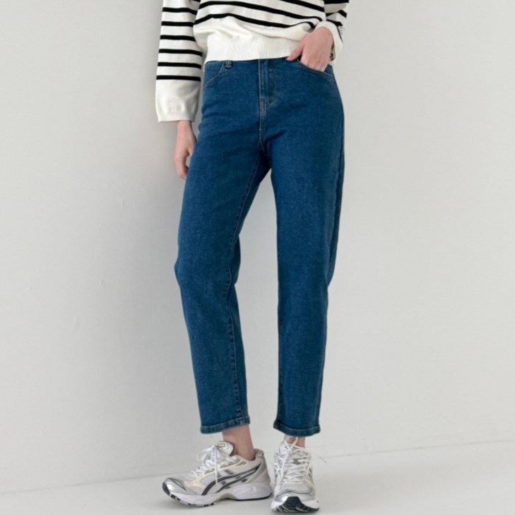 라라온 여성용 숏기본롱 3단기장 일자 데님 팬츠 스트레이트 밴딩 청바지 25TSP3379