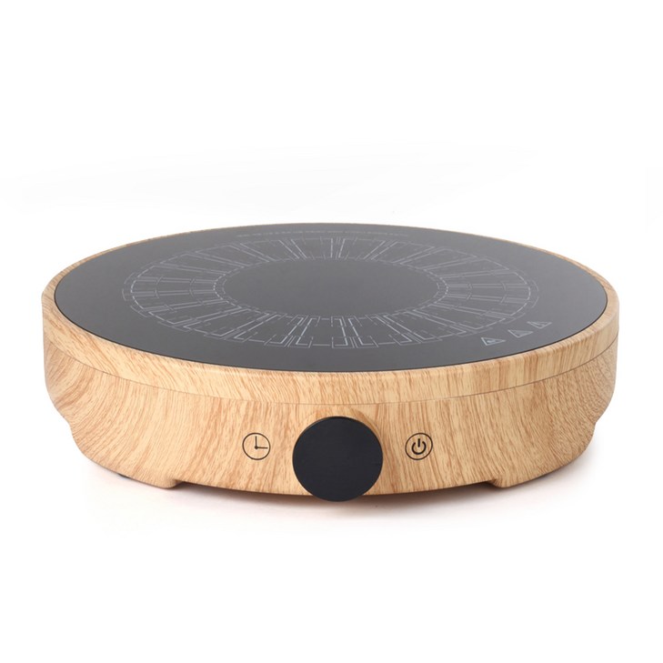 독일브랜드 우드스타일 미니 원형 인덕션 1500W 고출력 터치버튼 조그다이얼 간편조작 세라믹글라스 용기감지, 일반형, 우드스타일 원형 인덕션
