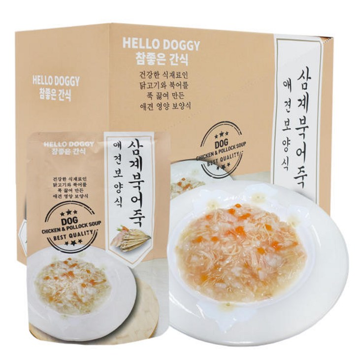 참좋은간식 10P 한박스상품 삼계 북어죽80g, 삼계북어 혼합맛, 80g, 10개 참좋은간식 10P 한박스상품 삼계 북어죽80g, 삼계북어 혼합맛, 80g, 10개