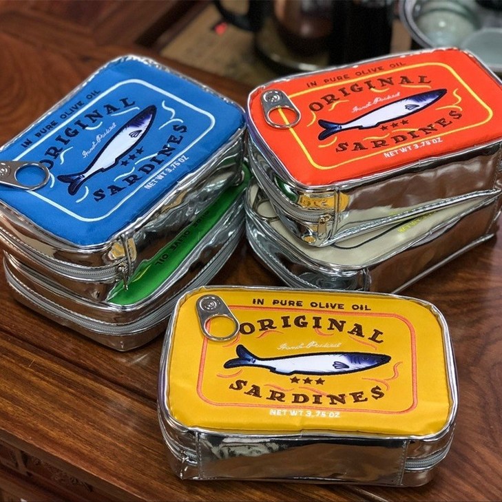 키치 레트로 통조림 미니 파우치 수납함