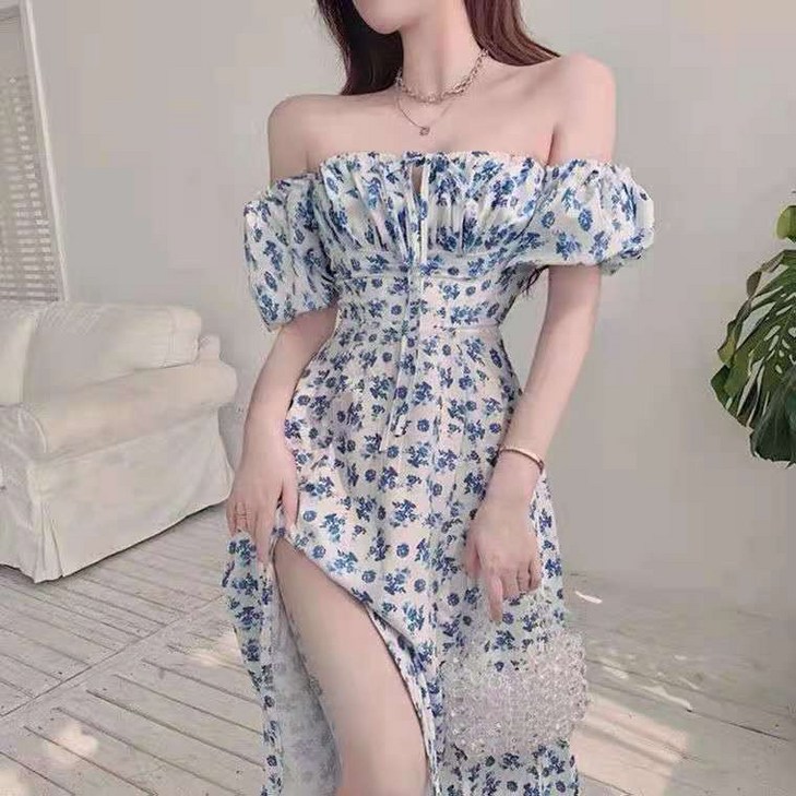 블루 플라워 프렌치 원피스 QZ047