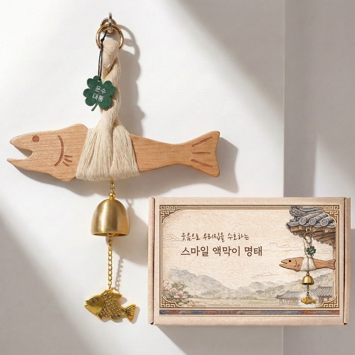 샤샤벨 스마일 액막이 명태 센스있는 집들이 개업 선물 현관문 풍경종