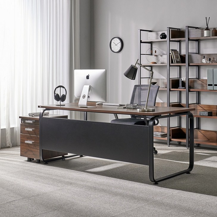 데임 A형 B형 LPM 25T책상 라이트월넛 컴퓨터책상 1200 1400 1600 1800