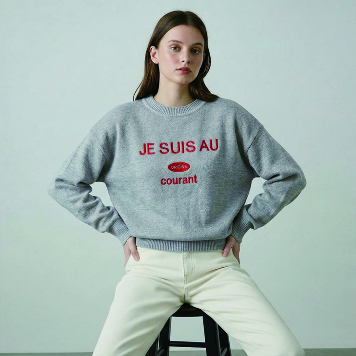 올리브데올리브 여성용 컬러레터링 포인트 니트 풀오버