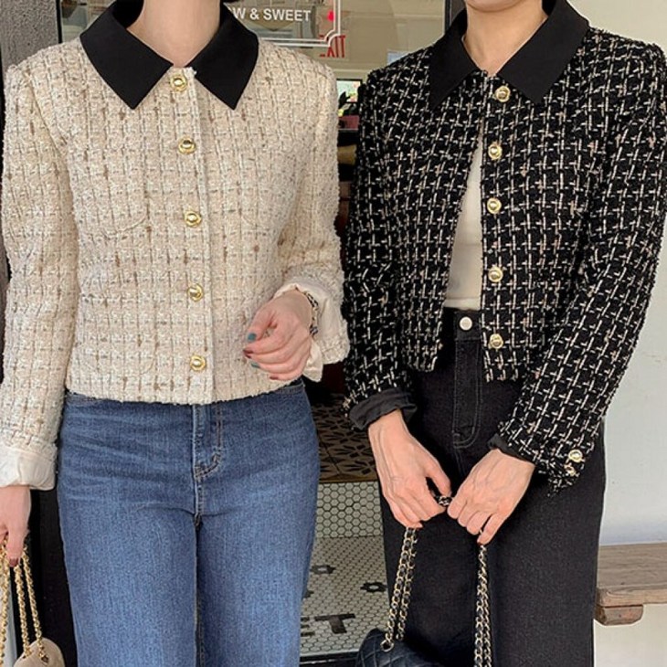 코코블랙  르마인 투웨이 트위드 자켓