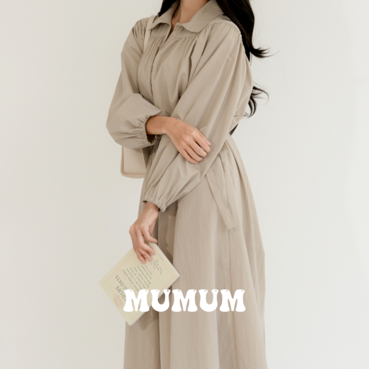 MUMUM 넉넉한 빅사이즈 롱 원피스 가을 봄 간절기 긴팔원피스 5XL까지