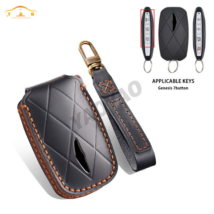 78 버튼 2024 현대 창세기 GV60 GV90 G90 G70 G80 EQ900 용 새  가죽 원격 키 케이스 커버 키 가방