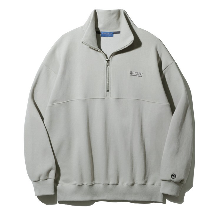 앨빈클로 더블코튼 AMUSE 반집업 맨투맨 DLX8504 (4 COLOR)
