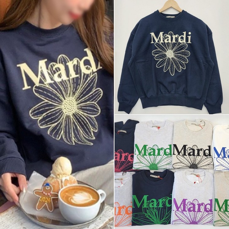 마르디메크르디 맨투맨꽃 플라워 스웻셔츠