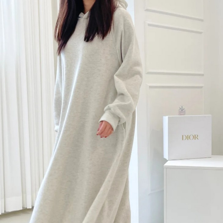 데일리무드빅사이즈 4488 여성 기모원피스 기모 후드 롱원피스 루즈핏 마실룩 트레이닝 츄리닝 러블리 겨울원피스 후드티 쭈리 여성용원피스 원피스 빅사이즈 원피스 기모 원피스