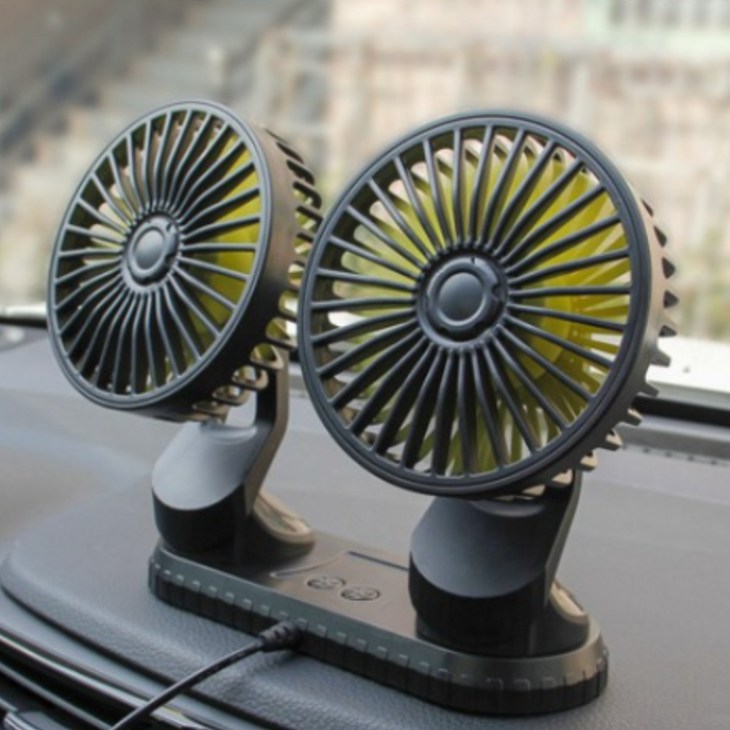 모니라 듀얼 헤드 각도 조절 차량용 선풍기