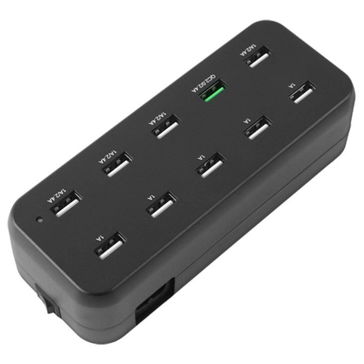 컴스마트 10포트 USB전원 멀티 충전기 Black LS414 컴스마트 10포트 USB전원 멀티 충전기 Black LS414