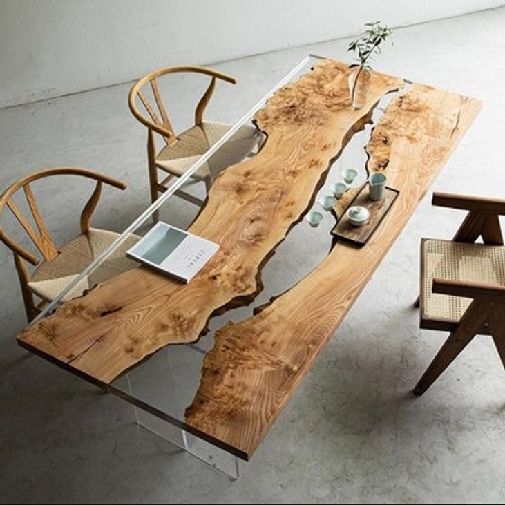 레진테이블 테이블 에폭시 레진 원목 디자인책상 식탁 특이한 에폭시 검은 로그 데스크 가능 20230522