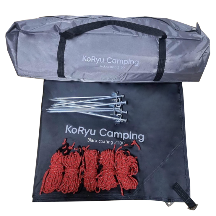 코류 블랙코팅 렉타타프 스크린 초 대형 경량 방수 미니 암막 캠핑그늘막 옥상 사각 차박 캠핑 사이드 어닝, 베이지