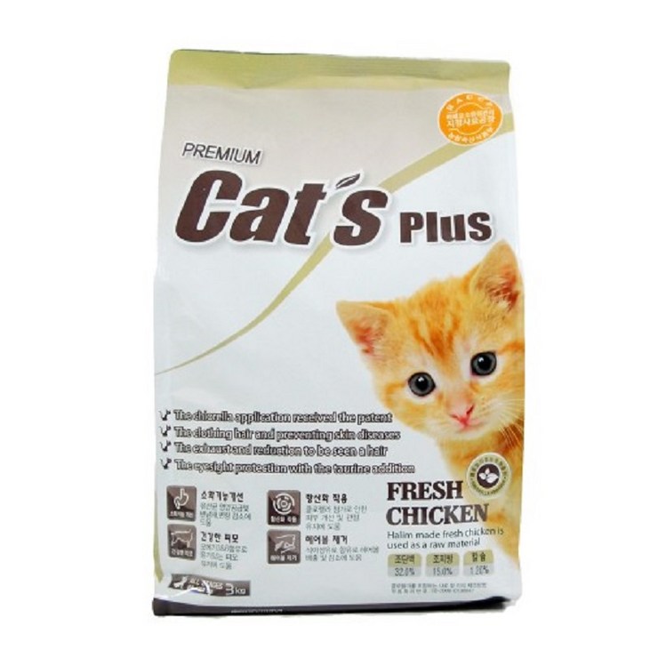 도그죤 후레쉬리아 캣츠플러스 인도어 고양이사료 3kg, 1개