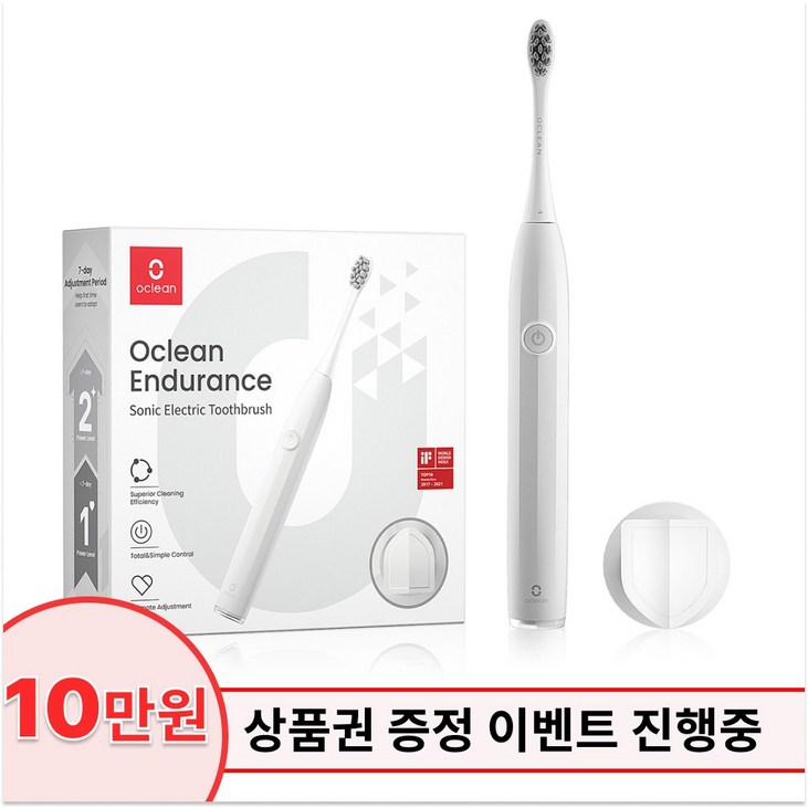 오클린 Oclean 음파 전동칫솔 Endurance 무선 진동칫솔 IPX7방수 입문 가정용, 화이트