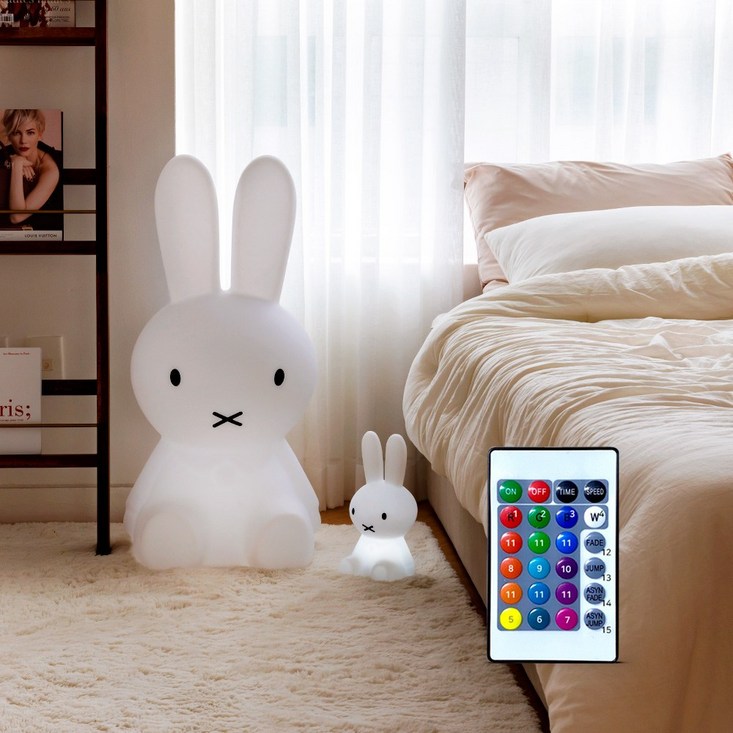 국내배송 미피 LED 스탠드 무드등 국민수유등 캐릭터 밝기조절 리모컨 색상변환 3가지 사이즈