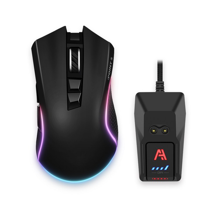 에이투 포인트5 게이밍 충전형 사무용 RGB 모드 7버튼 유무선 마우스 ATWO POINT 5, ATWO POINT 5, 블랙