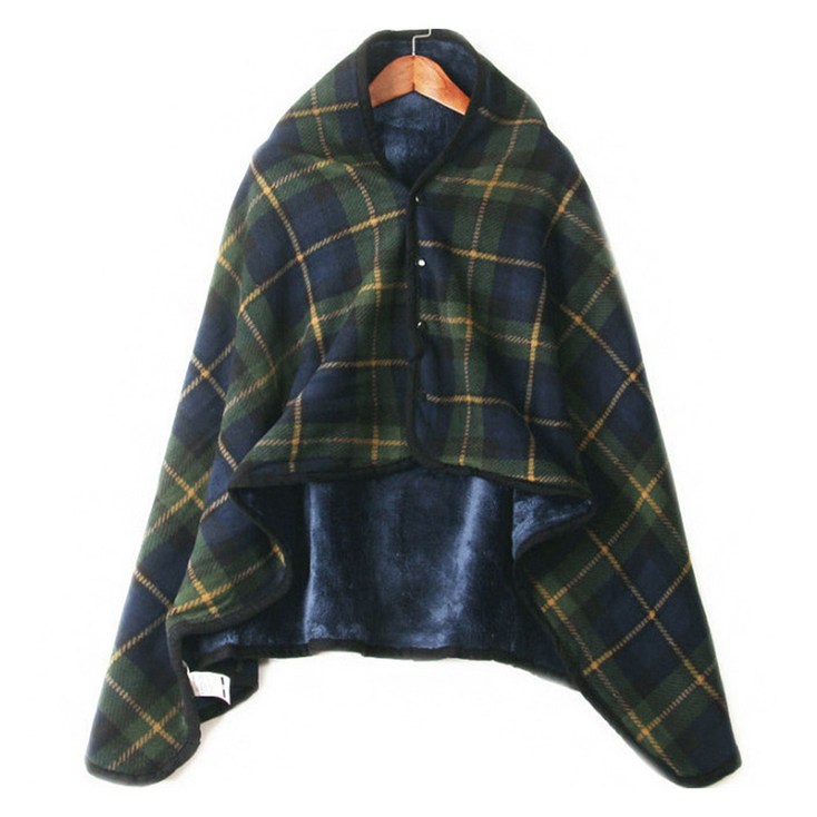 극세사 똑딱이 인조 밍크 체크 무릎 담요