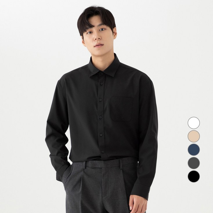 캐럿 남성용 구김 없는 링클프리 베이직 긴팔 셔츠 캐럿 남성용 구김 없는 링클프리 베이직 긴팔 셔츠
