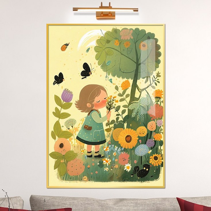 보고아트 꽃을 든 소녀 여인 여자 인물화 북유럽 카페 거실 그림 액자, 8 해바라기 꽃밭 과 소녀 보고아트 꽃을 든 소녀 여인 여자 인물화 북유럽 카페 거실 그림 액자, 8 해바라기 꽃밭 과 소녀