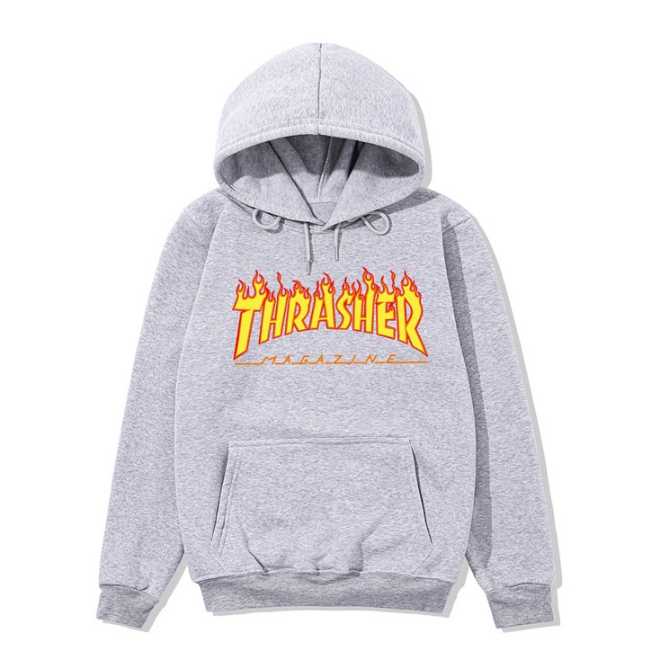 트레셔 후드티 FLAME LOGO HOOD 그레이 트레셔 후드티 FLAME LOGO HOOD 그레이
