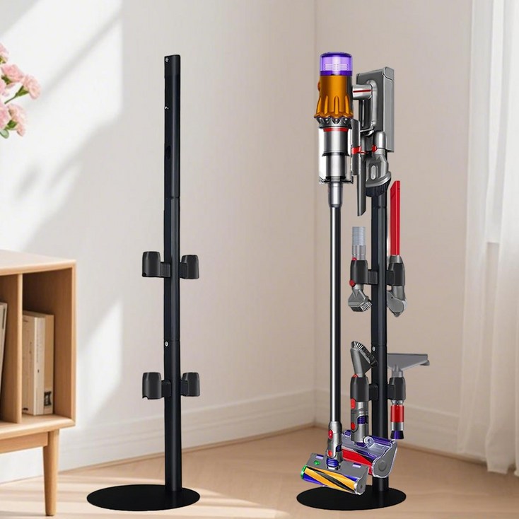 MOOZ 청소기 스탠드 거치대 무선 청소기거치대 받침대, 블랙