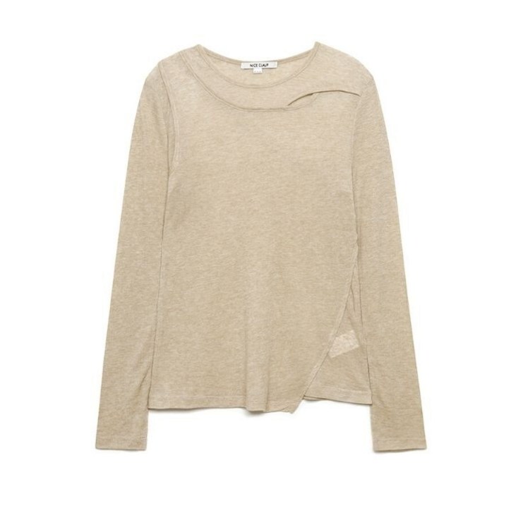 나이스클랍 NICE CLAUP 레이어드 트임 슬림 티셔츠N244PWT917 462261
