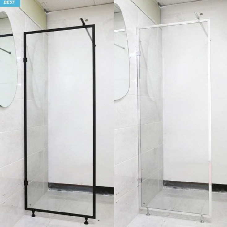싸인미러 욕실 파티션 부스 강화 유리 욕실칸막이 실버
