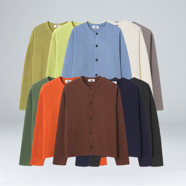 이황에프엔씨 남성용 라운드 니트 가디건 66001