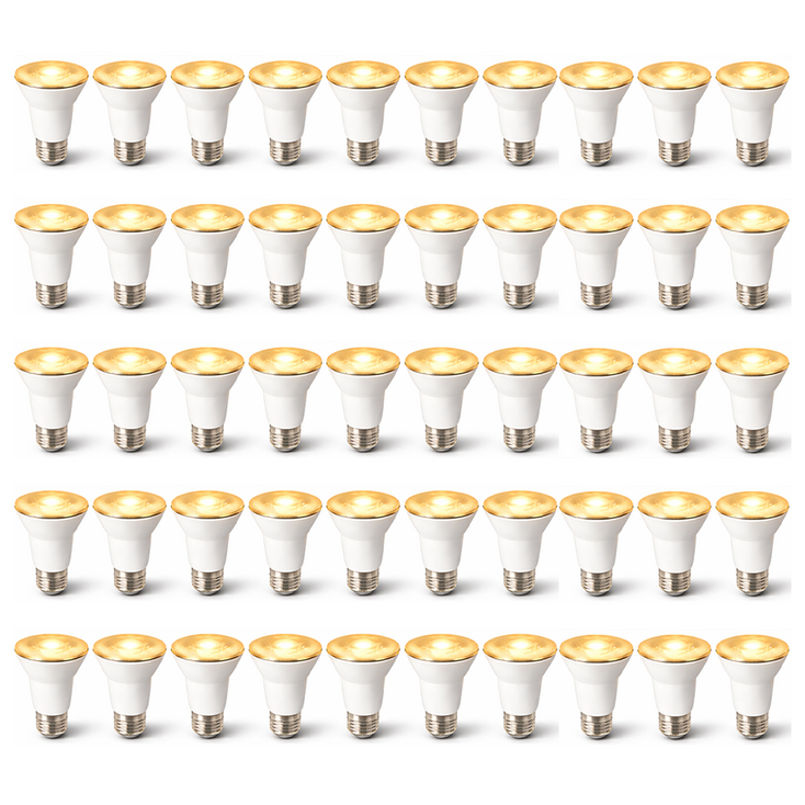 데이타임 LED PAR20 전구색 3000K 공간 집중형 설계 전구 집중광, 50개, 전구색