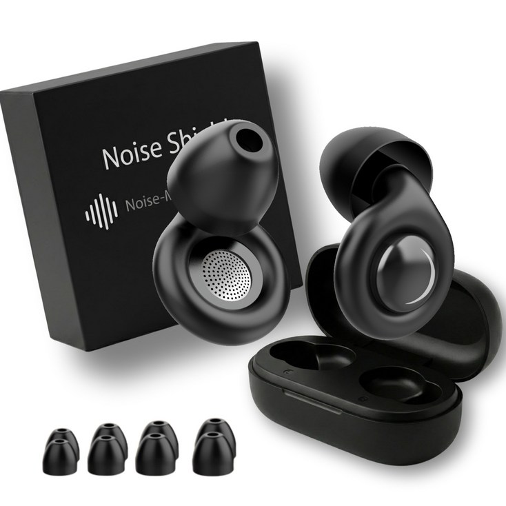 노이즈쉴 32dB 소음차단 듀얼코어 실리콘 귀마개 이어플러그 블랙