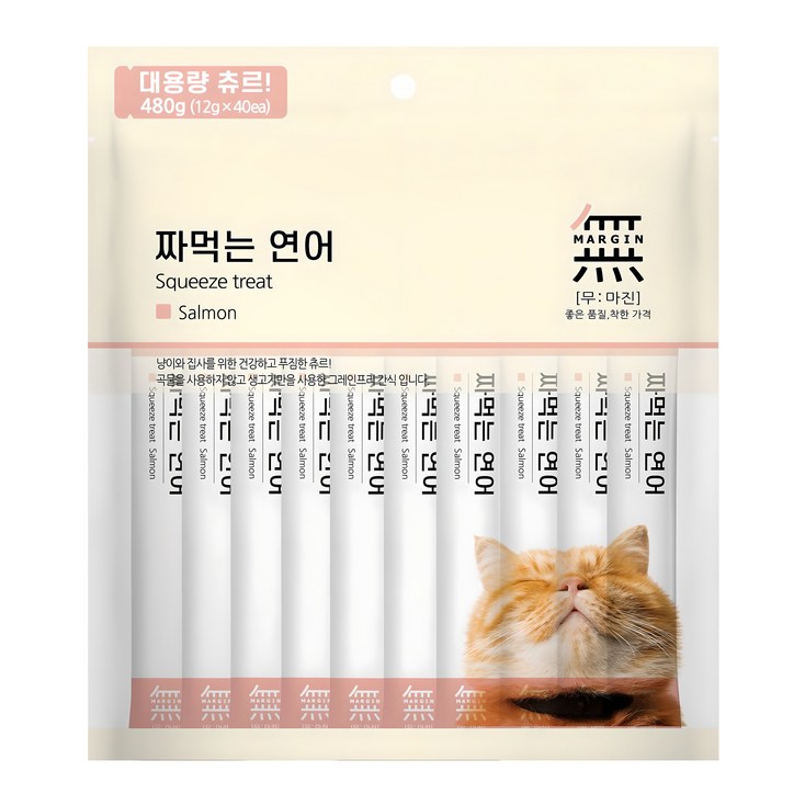 무마진 고양이 짜먹는 간식 40p, 연어, 480g, 1개 무마진 고양이 짜먹는 간식 40p, 연어, 480g, 1개