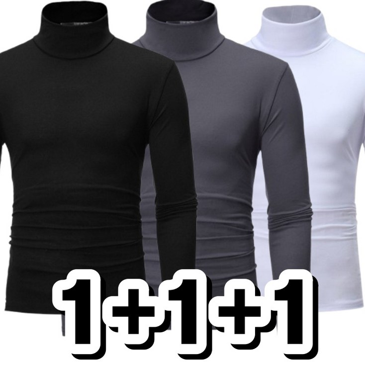 111 남성용 포고티  포근한 스판 반목티 폴라티