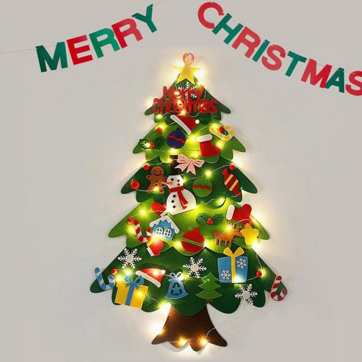도토로 펠트 크리스마스 벽트리전구 풀패키지 소품장식 만들기, 단일색상