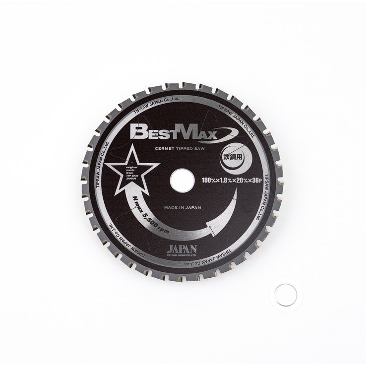 맥스기어 베스트맥스 7인치 BM180S MG180 일본 원형톱날 180mm 36P 1.8T 내경 2019mm, 1개