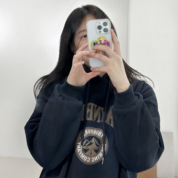 다다제제 프린팅 후드 슬릿 기모 롱 원피스