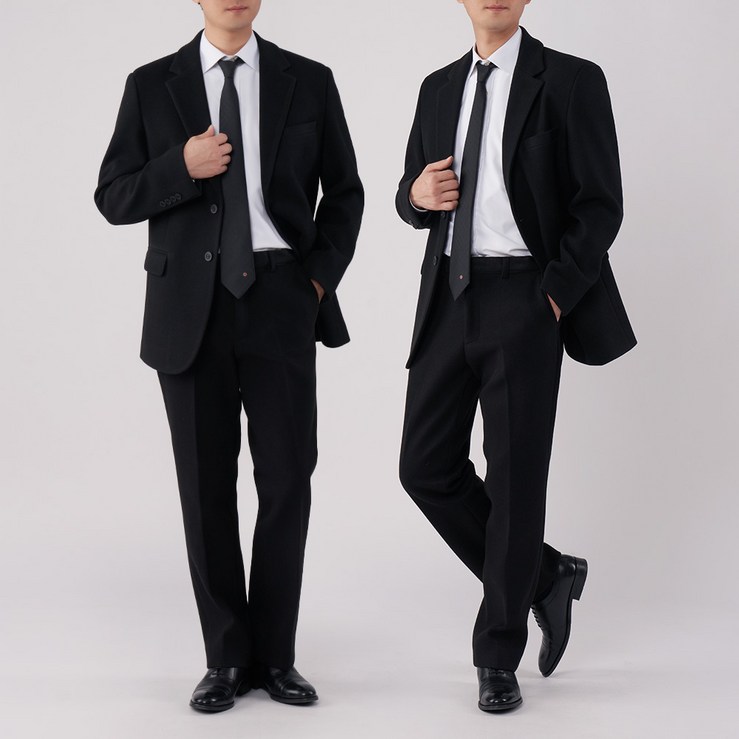 팀스핏 남성용 울 캐시미어 겨울 정장 자켓 바지 세트