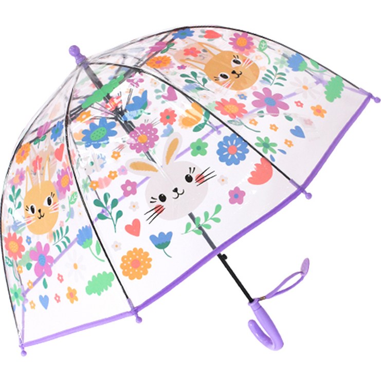 키즈스퀘어 아동용 투명 돔형 우산 토끼
