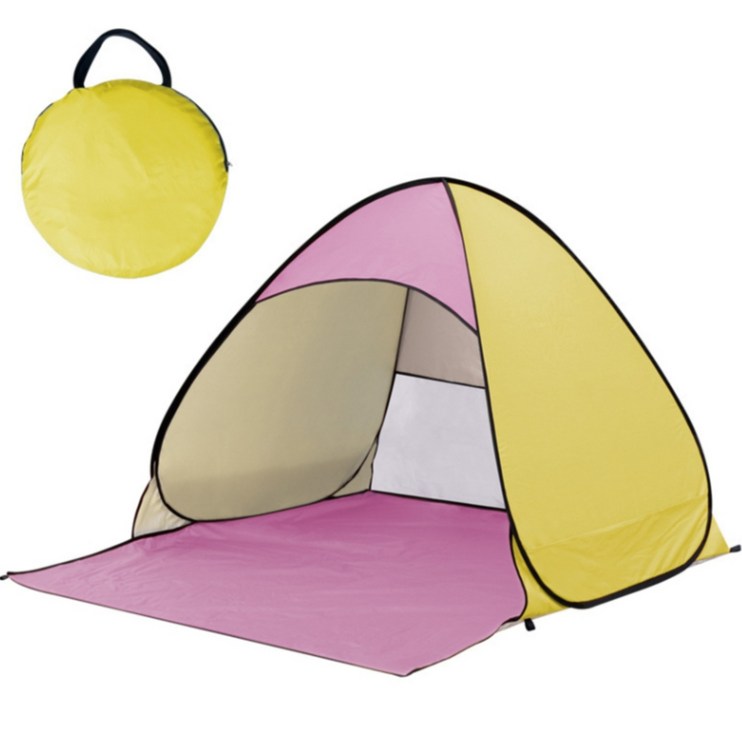 앞날창창 비박 백팩킹 낚시 간이 텐트, 핑크, 2-3인용