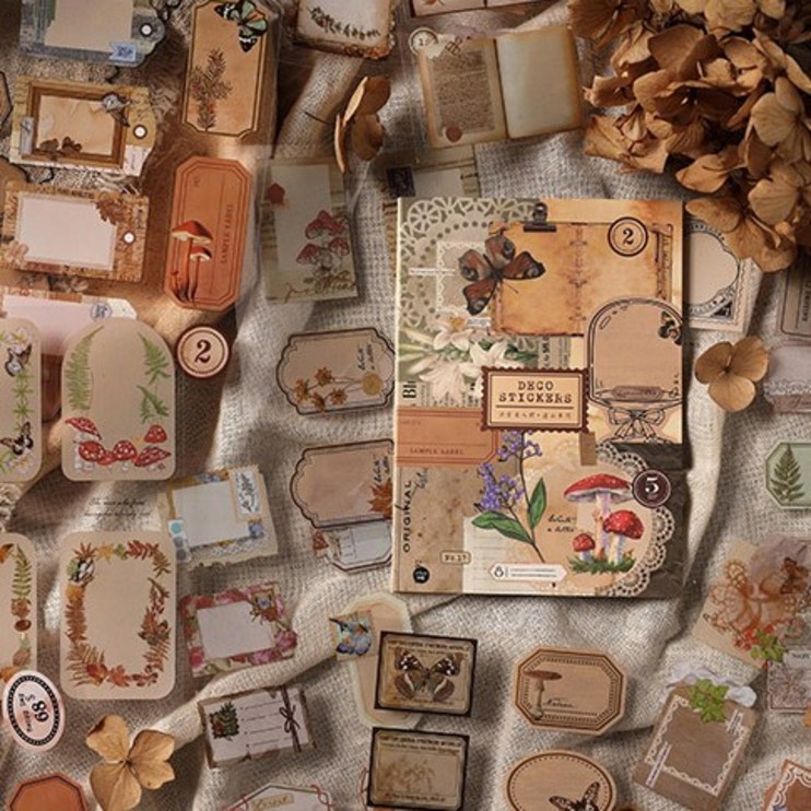 올리브파티 빈티지 감성 스티커북 다꾸 스티커 세트