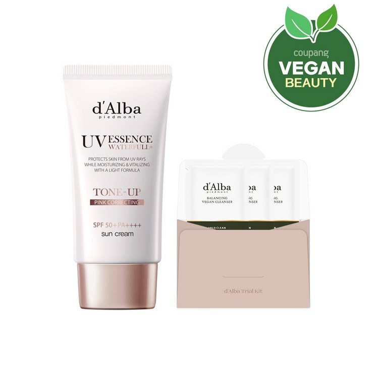 달바 워터풀 톤업 선크림 SPF 50 PA 50ml 밸런싱 비건 젤 클렌저 3ml x 3p 세트, 1세트