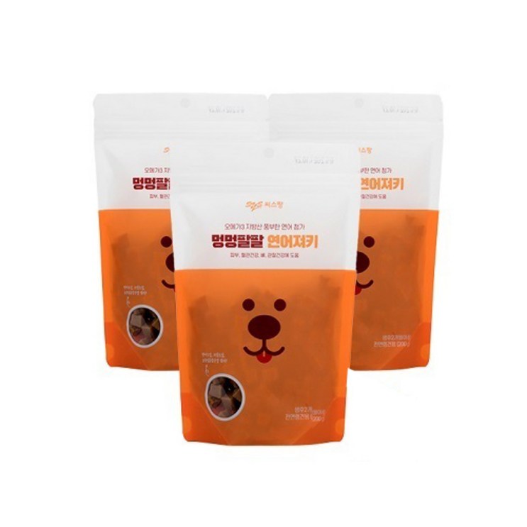 멍멍팔팔 강아지 간식 져키, 연어, 200g, 3개 멍멍팔팔 강아지 간식 져키, 연어, 200g, 3개