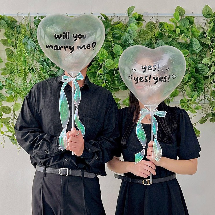 러브헌터 프로포즈 용품 세트 셀프 웨딩 촬영 소품 윌유메리미 하트풍선세트