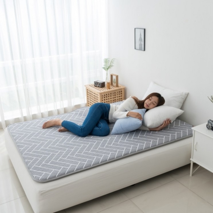 두툼따듯한 정품한일의료기 탄소매트 전자파없는 전기매트 EMF 안전인증 비오바디 전기장판 전기요, 핫 싱글100x200, 5.헤링본