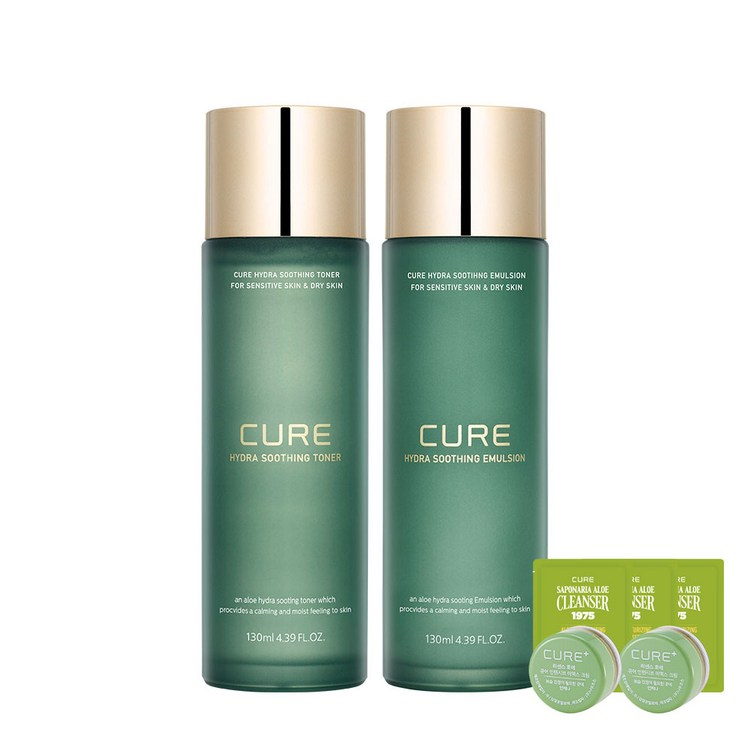 김정문알로에 큐어 하이드라 수딩 에멀젼 130ml 토너 130ml 김정문알로에 큐어 하이드라 수딩 에멀젼 130ml 토너 130ml