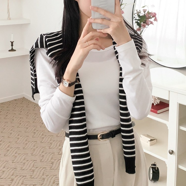 블루씨티 단가라 줄무늬 페이크 어깨 숄 가디건 머플러 케이프 가디건 블루씨티 단가라 줄무늬 페이크 어깨 숄 가디건 머플러 케이프 가디건