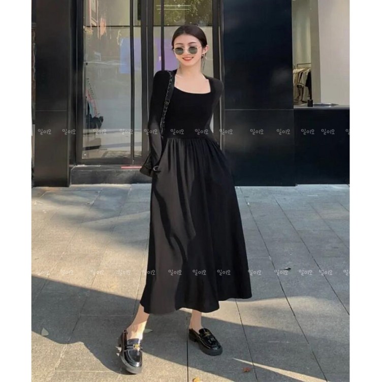 일이오 여성 러블리룩 허리셔링 원스커트 롱원피스