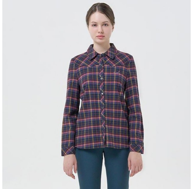 올리비아하슬러 여성용 체크 포인트 심플 블라우스 OHCWBL101